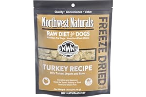 Northwest Naturals Freeze-Dried Turkey Dog Food - Bite-Sized Nuggets - Healthy, Limited Ingredients, Human Grade Pet Food, All Natural - 12 Oz