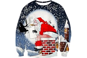 uideazone Ugly Sweatshirts for Men Women Christmas 3D Funny Pullovers for Xmas