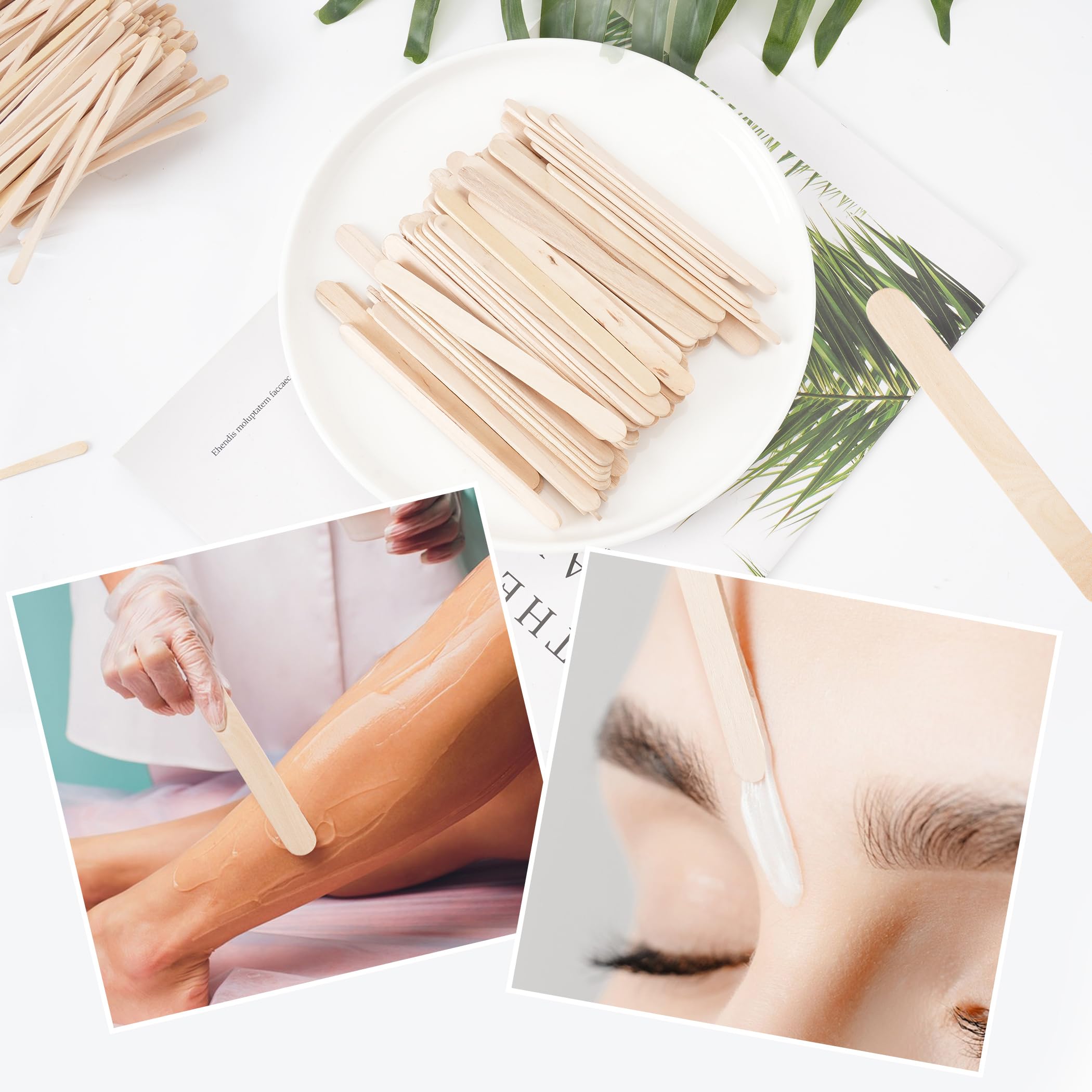 1000Pcs Wooden Wax Sticks, 4 Style Assorted Wood Waxing Sticks for Body Legs Face Waxing Applicator Sticks Eyebrow Wax Spatula Applicator for Hair Removal and Wood Craft Sticks