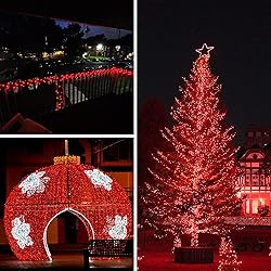66Ft 200LED Red and White LED Fairy Lights Plug