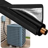 HVAC Copper Pipe Insulation Cover - 600D Oxford Outdoor Mini Split AC Line Protector Sleeve, Foam Tube Protector Wrap for Central Air Conditioner &amp; Heat Pump, 72''x10.2'' Black