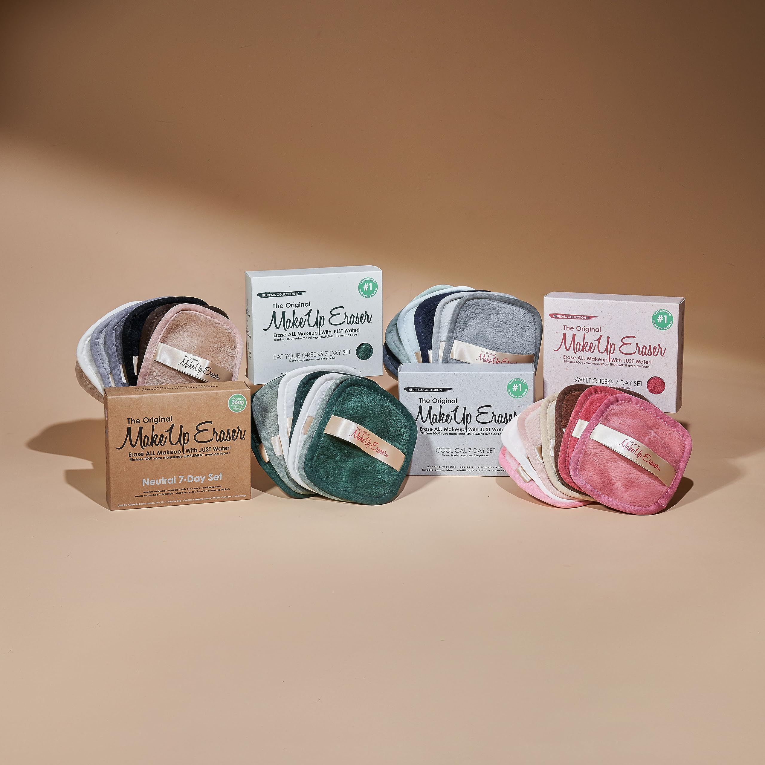 The Original MakeUp Eraser, 7-Day Set, Erase All Makeup with Just Water, Including Waterproof Mascara, Eyeliner, Foundation, Lipstick, Sunscreen, and More! 7ct