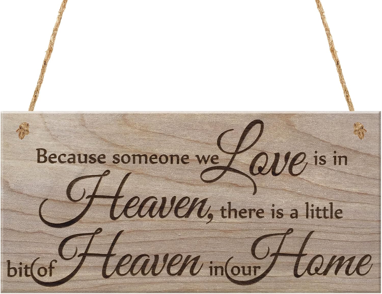 Red Ocean Because Someone We Love Is In Heaven There Is A Little Bit Of Heaven In Our Home Beautiful Plaque Hanging Wooden Sign Commemorative Dedication Bereavement Gift - Image 3