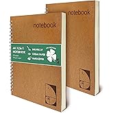 le vent 2 pack Grid Paper Large Spiral Notebook 8.5 x 11 with 100gsm Thick Paper - Square Graph Quad Ruled Notebooks for Math, Science, Engineering - 200 Pages of Lay Flat, Ink Proof Paper - A4
