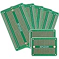 EPLZON Solderable Breadboard PCB Board Gold-Plated Solder Breadboard for DIY Electronics Projects Apply to Arduino Soldering Projects 3.5"x2.05" (5 Pack + 2 Mini Board, Green)