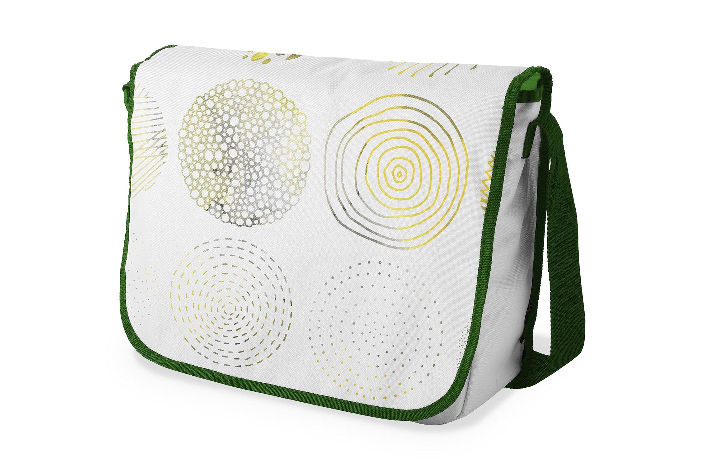 Bonamaison Digitally Printed Messenger School Bag with Khaki Strap for Students, Cross Body Bag, Courier Bag, Shoulder Bag for School, Back to School, Size: 29x36 Cm
