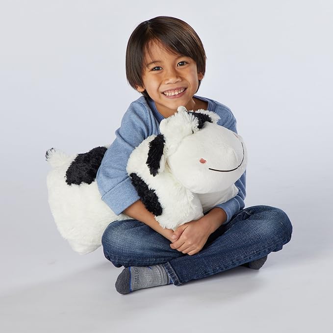 Amazon Com Pillow Pets Originals Cozy Cow 18 Stuffed Animal Plush Toy Toys Games