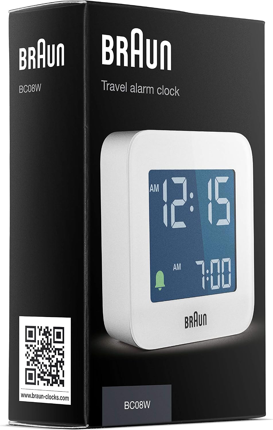 Braun Digital Travel Alarm Clock with Snooze, Compact Size, Negative LCD Display, Quick Set,Crescendo Beep Alarm in White, model BC08W - Image 5