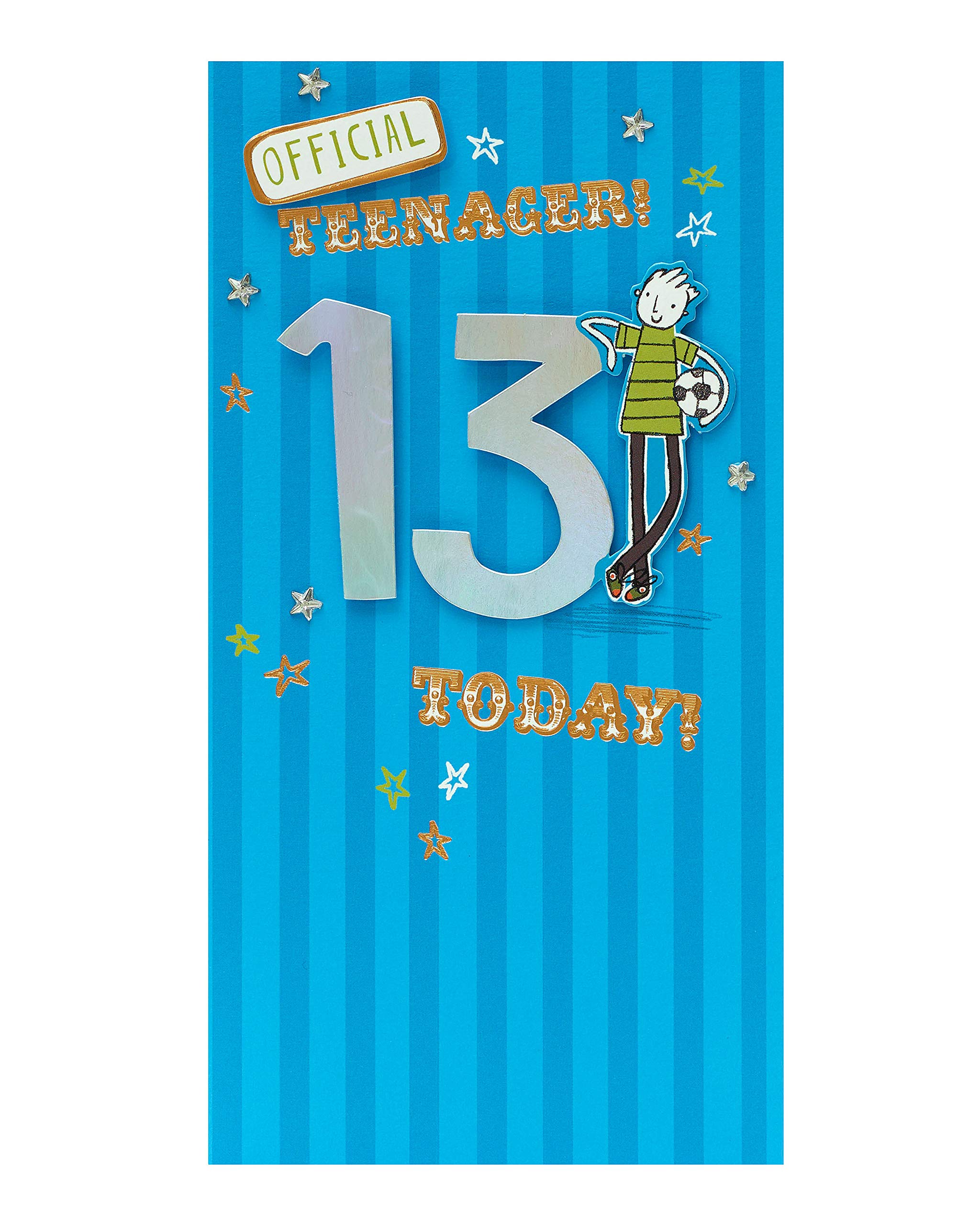 UK Greetings 13th Birthday Card for Him/Friend - 3D Effect Design