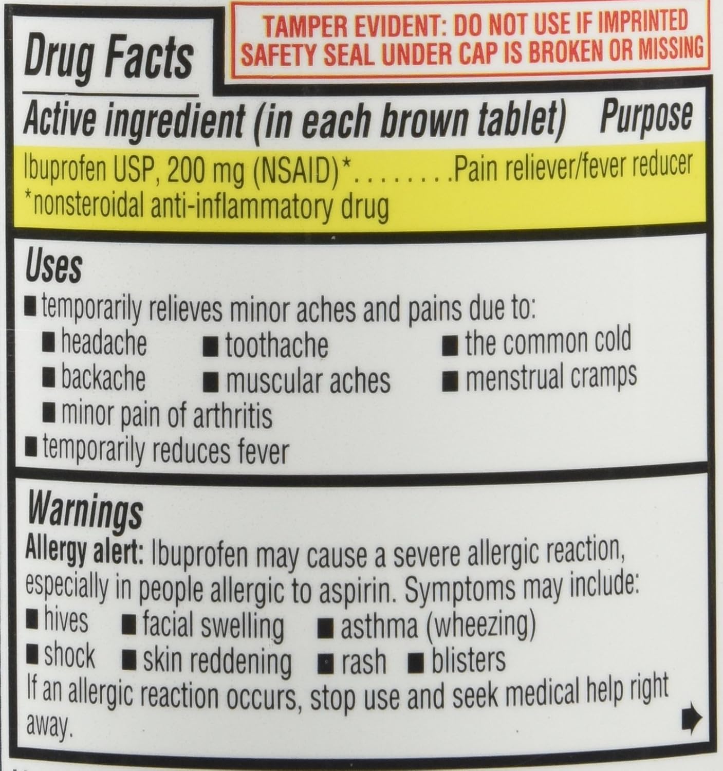 Kirkland Signature USP Ibuprofen, 2 Bottles 200 mg of 500 Tablets Each: Health & Personal Care