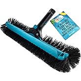 U.S. Pool Supply Pool Brush Head for Inground Pools - Heavy-Duty 18" Swimming Pool Brush with Pole Handle, 270° Bristle Scrub Brushes, Above Ground Cleaning Equipment Scrubber Cleaner Leaves Debris