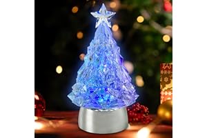 TECH ORANGE Christmas Snow Globe Lantern with Operated Water Glitters Lighted Snow Globe Lantern (Color-Changing Christmas Tree)