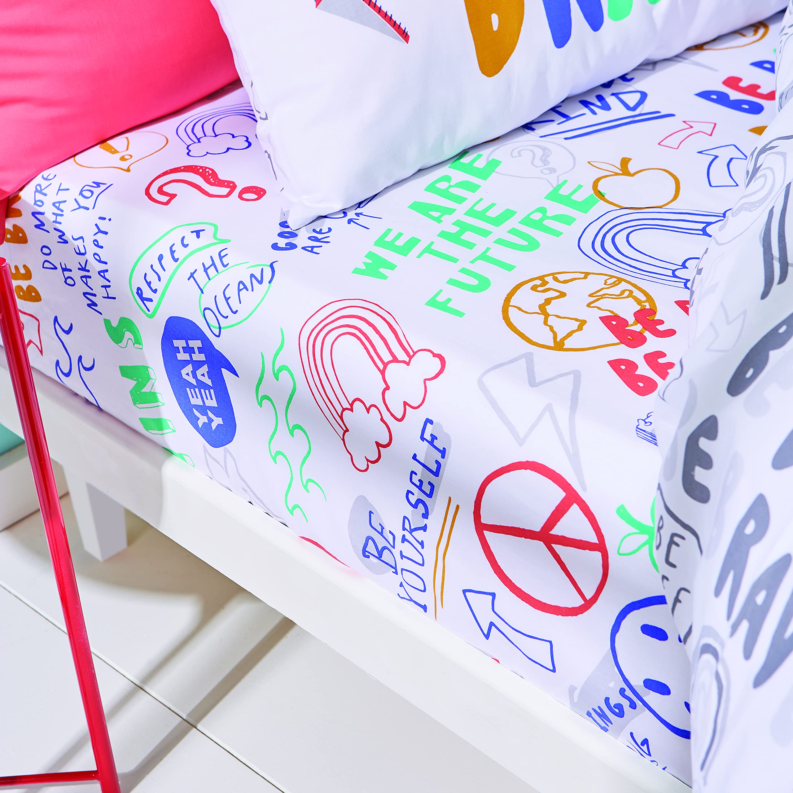 Born To Bedroom Born To Be Brave Double Fitted Sheet 25cm Depth Bright