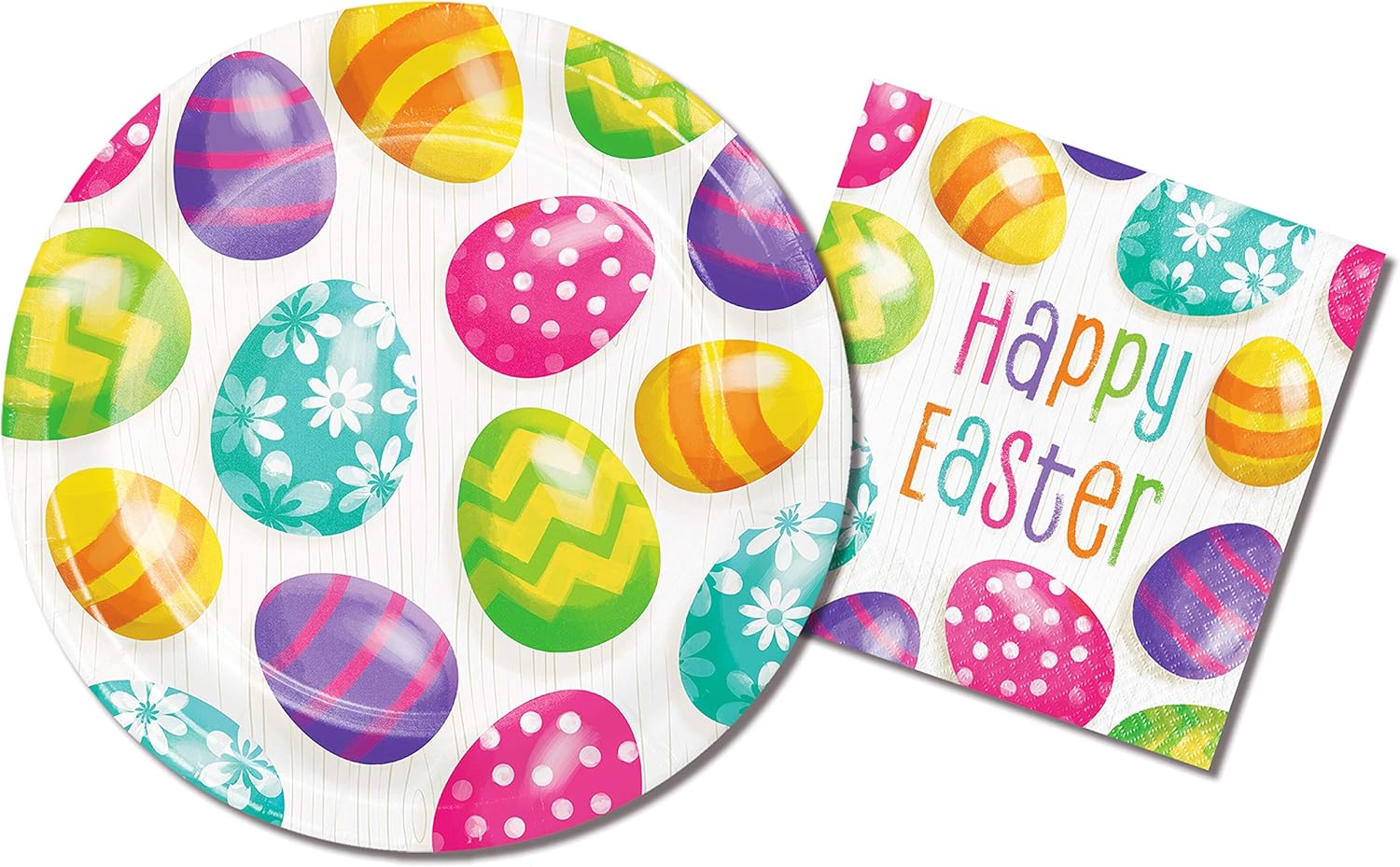 Easter Paper Plates and Napkins Bundle 2 Items 9 Inch