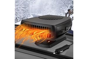 OUFFUN 200W Portable Car Heater, 12 Volt Heaters for Cars, Auto Vehicle Windshield Defogger Defroster,2 in 1 Fast Heating & Cooling, Auto Ceramic Heaters Fan 360 Degree Rotary Defroster Defogger
