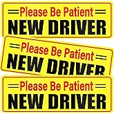 SINGARO New Driver Magnet for Car, 3Pcs Magnetic Reflective Novice Driver Stickers, Car Exterior Accessories, New Driver Vehicle Safety Signs（Black&Red）