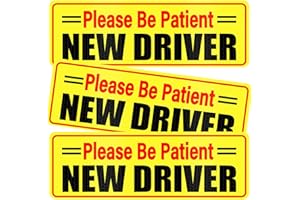 SINGARO New Driver Magnet for Car, 3Pcs Magnetic Reflective Novice Driver Stickers, Car Exterior Accessories, New Driver Vehicle Safety Signs（Black&Red）
