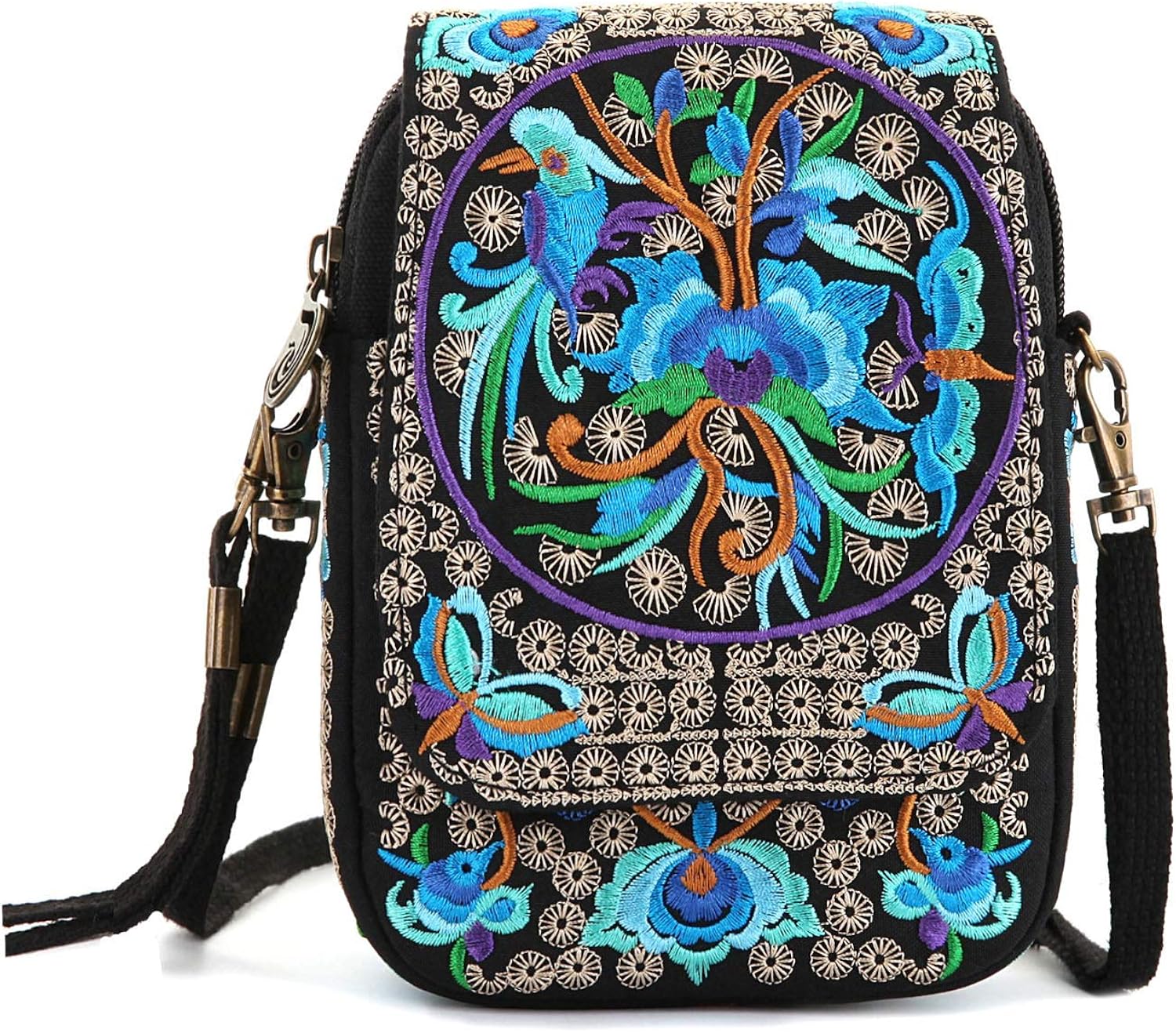 Goodhan Vintage Handmade Women Mini Crossbody Bag Cellphone Pouch Small Handbag Coin Purse