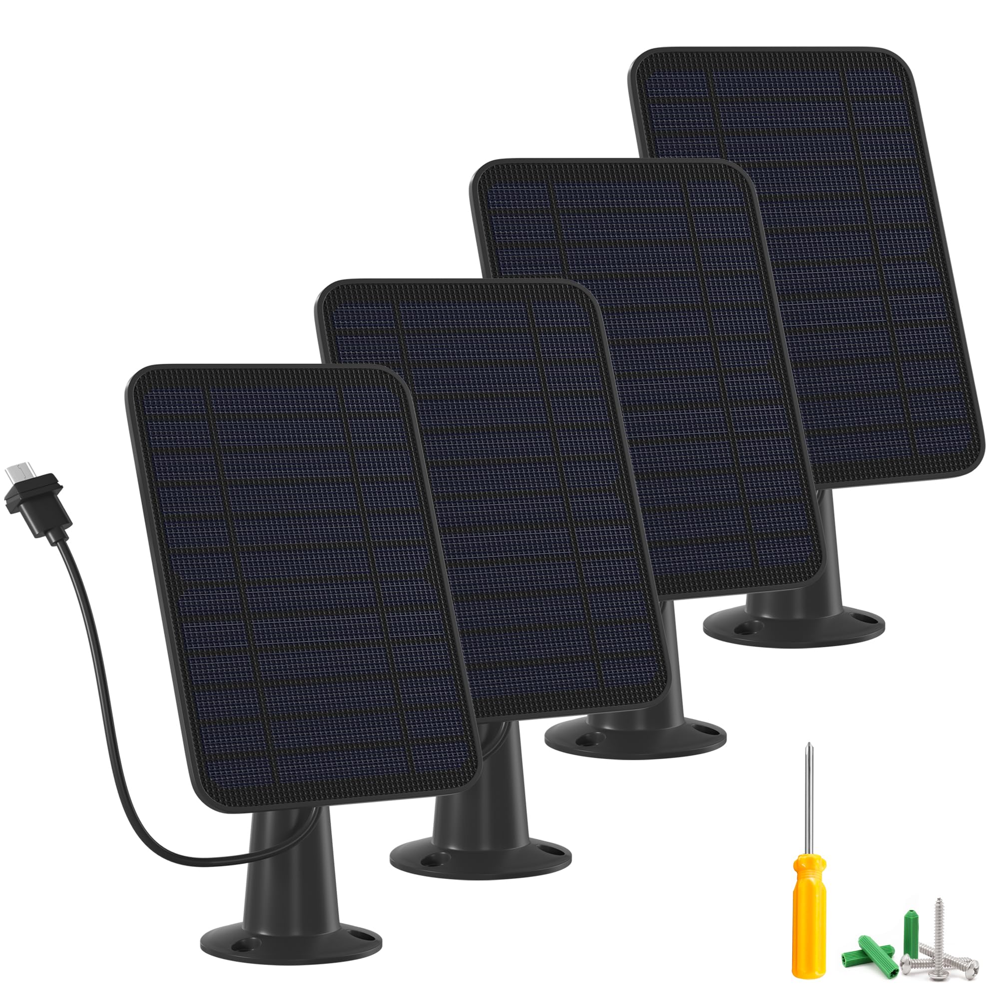 5W Solar Panel Charger for Blink Cameras (3rd Gen/XT XT2), 13.1ft Cable & IP65 Weatherproof Mount, 4 Pack
