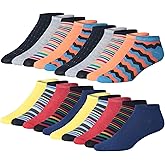 JAMES FIALLO Men’s No Show Socks – 20 Pairs Low Cut Lightweight Breathable Everyday Socks, Size 10-13