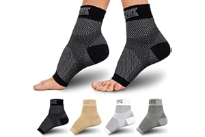 THOXCARE Compression Socks for Women & Men Open Toe (1 Pair) - Best Ankle Compression Sleeve for Swelling, Achilles Tendonitis, Heel Pain & Plantar Fasciitis Relief, Black, X-Large