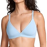 SOULVOR Women's Natrelax Triangle Bralette No Underwire Plunge Unlined Ribbed Soft Wireless Bra V Neck Sexy Everyday