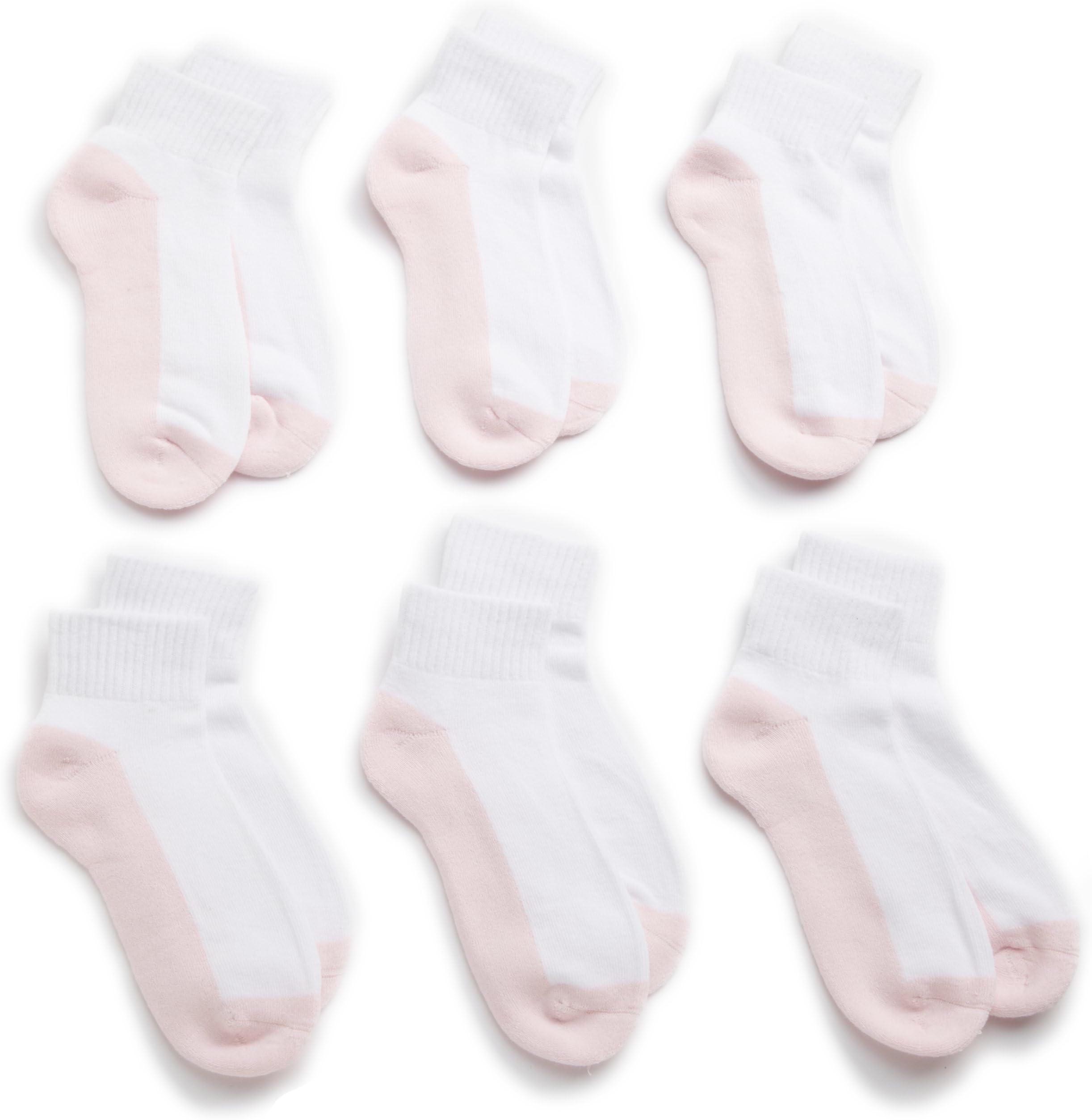 Jefferies Socks Girls' Little Sport Quarter Crew Socks Half Cushion 6 Pack