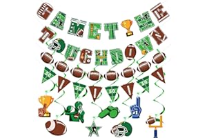 QYEAHKJ Football Hanging Swirl Decorations Football Birthday Banner Supplies Include Touch Down Game Time Pennant Banner Hanging Spirals for Sport Tailgate Game Day Party