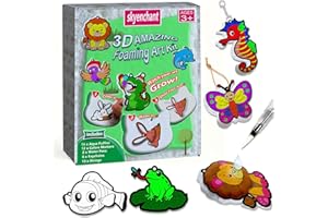 skyenchant Aqua 3D Puffy Art Kit for Kids, Paint by Number Craft with Inflatable Animals, Creative Gift for Girls & Boys Ages