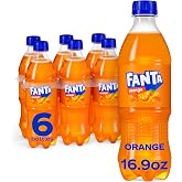 Fanta Orange Soda Soft Drink Bottles, 16.9 fl oz, 6 Pack | Caffeine-free, naturally flavored