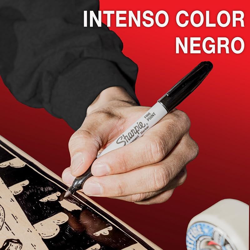 Marcadores permanentes | dica fina | cor preta | caixa de 12 marcadores | material escolar ideal