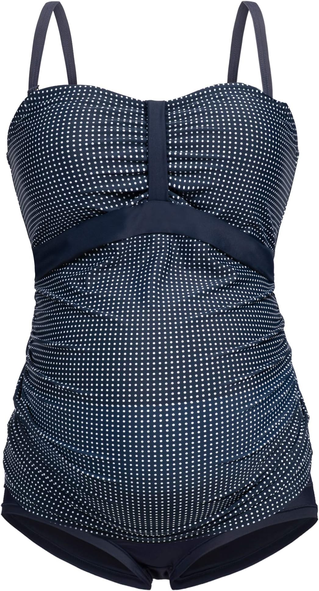 HerzmutterMaternity-Tankini-Swimwear - Two-Piece Swimsuit for Pregnant Women - Bandeau-Tankini-Set - Stripe-Pattern-Dots - Oversize - UV Protection 50-7000