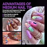 Gelike EC Medium Almond Nail Tips 120pcs 12 Sizes for DIY Salon Practice view 5