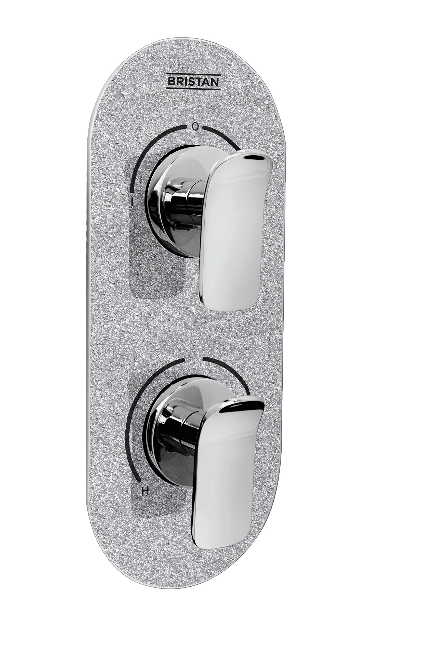 Bristan MALP SHCDIV SS Metallix Alp Concealed Dual Control Valve and Diverter Silver Sparkle, Chrome/Silver