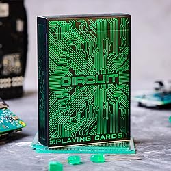 Circuit Neon Green Playing Cards with Free Card