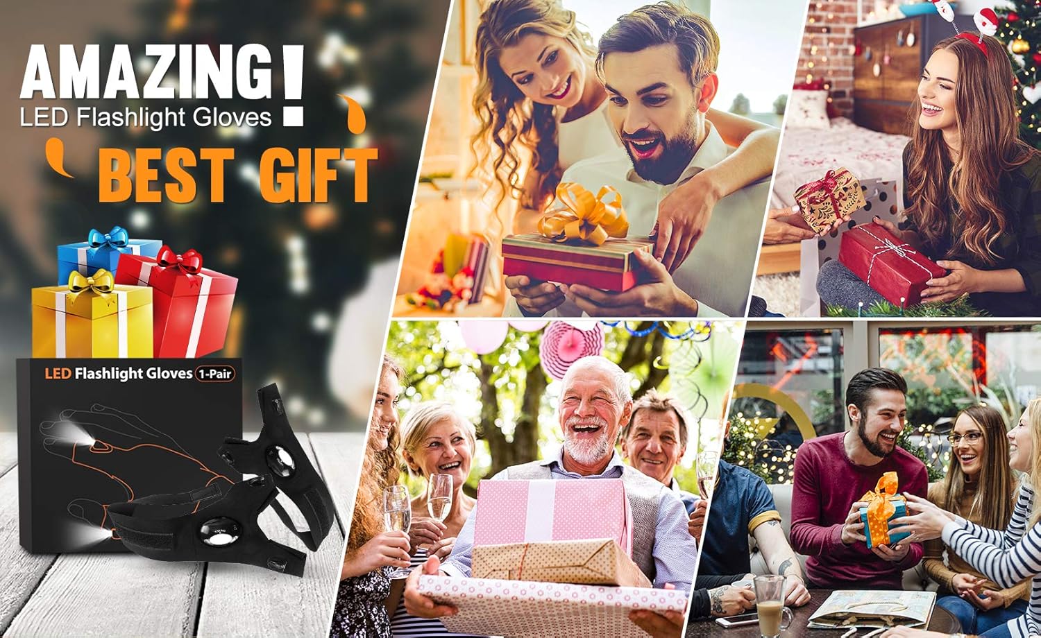 Gifts for Men Father Day, LED Flashlight Gloves Dad Men Gifts, Light Gloves Gifts for Women, Boyfriend, Husband, Hand Light Tools for Fishing, Repairing, Guy Birthday Gift, Father Gifts on Fathers Day: Home Improvement