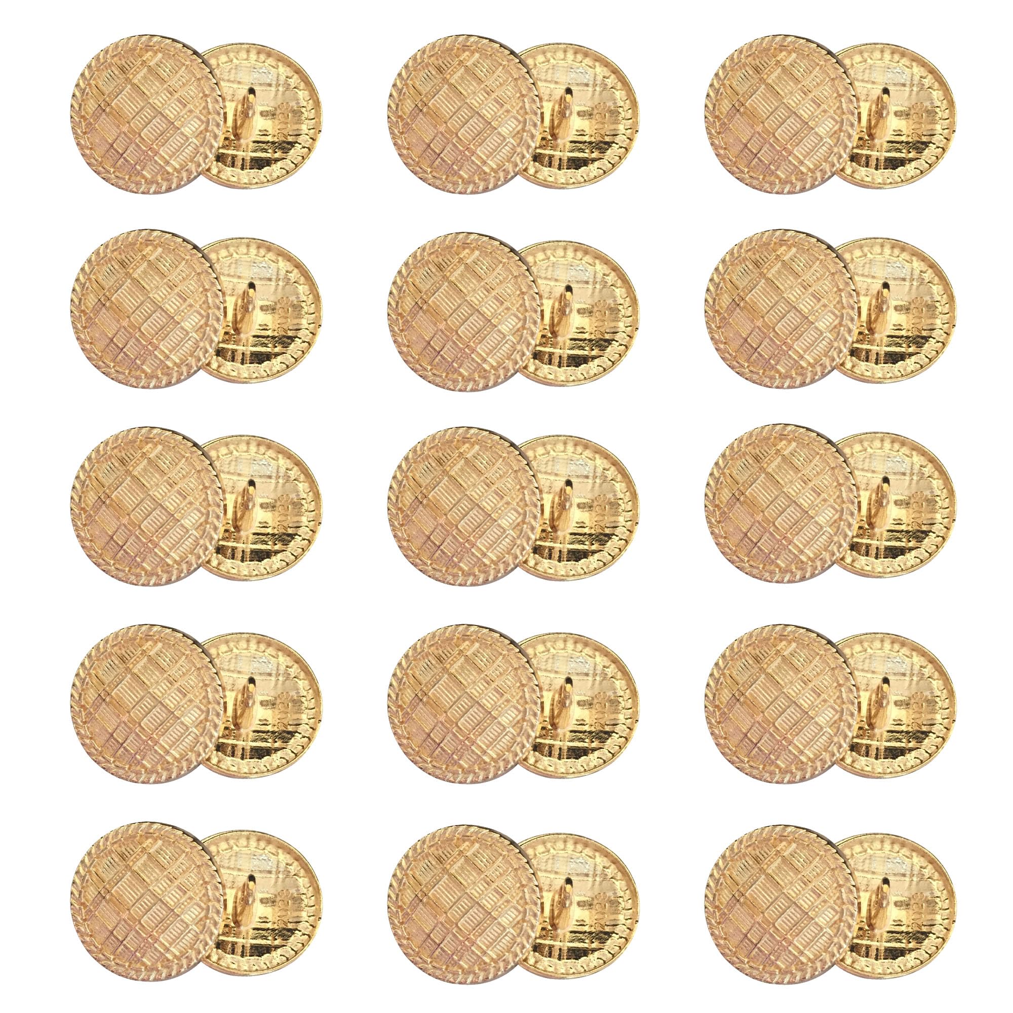 ftiemlovde 30 Novelty Brass Gold Buttons for Blazer ，Vintage Large Buttons Metal for Sewing Cardigan，Antique Decorative Pant Button for Crafting，Sparkly Jacket Button Women（B30 20mm）