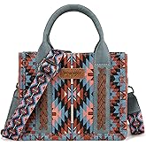 Montana West x Wrangler Mini Tote Bag for Women Small Western Crossbody Purse Aztec Top Handle Handbags