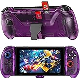 NexiGo Hall Effect Gripcon with Kickstand and HDMI Out for TV Docking, Hall Sensing Joystick for Switch/Switch OLED, Handheld Mode, 4K/1080P Supported HDMI and USB 3.0 Port, Purple