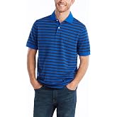 Nautica Men's Classic Fit 100% Cotton Soft Short Sleeve Stripe Polo Shirt