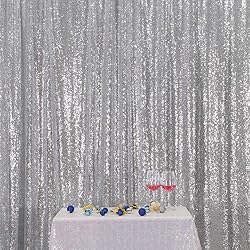SquarePie Sequin Backdrop 20FT x 10FT Silver