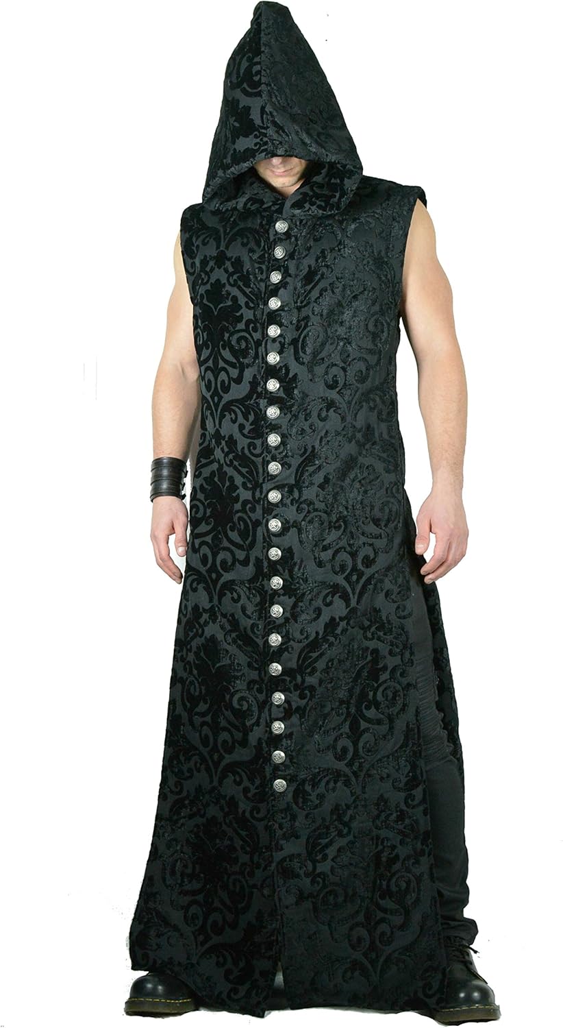 Shrine Gothic Medieval Fantasy Rocker Wraith Velvet Brocade Robe Coat