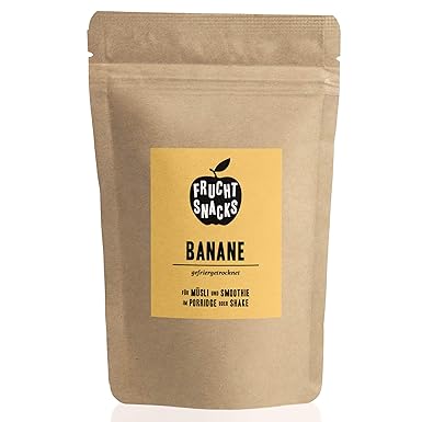 Banane gefriergetrocknet 25g I Getrocknete Bananenchips ohne Zucker I 100% Frucht, voller Geschmack