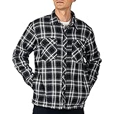 Alpine Swiss Mens Henry Quilted Flannel Jacket Warm Plaid Shacket Four Pockets Snap Buttons Winter Work Coat for Cold Weather