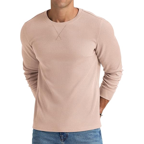 NITAGUT Men's Long Sleeve Waffle Henley Shirt | Casual Button-Up T-Shirt With Chest Pocket | Lightweight Knit Fabric