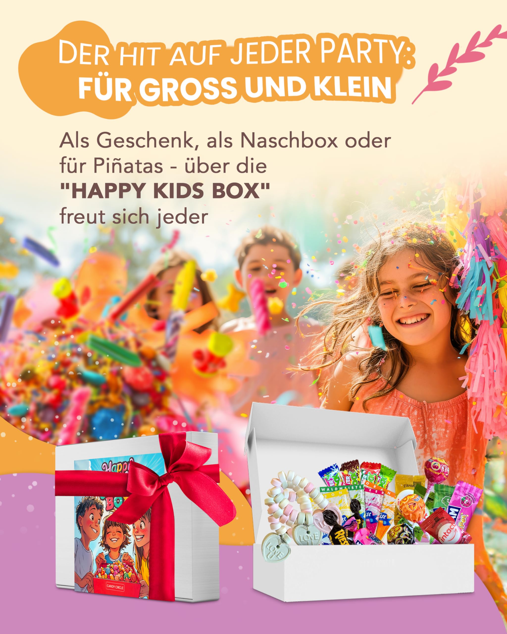 Süßigkeiten Box von Candy Circle - Süßigkeiten für Adventskalender, Kinder Mix - XXL Süssigkeiten Box - Süssigkeiten Grosspackung für Kindergeburtstag, Pinata Füllung oder Wurfmaterial 6
