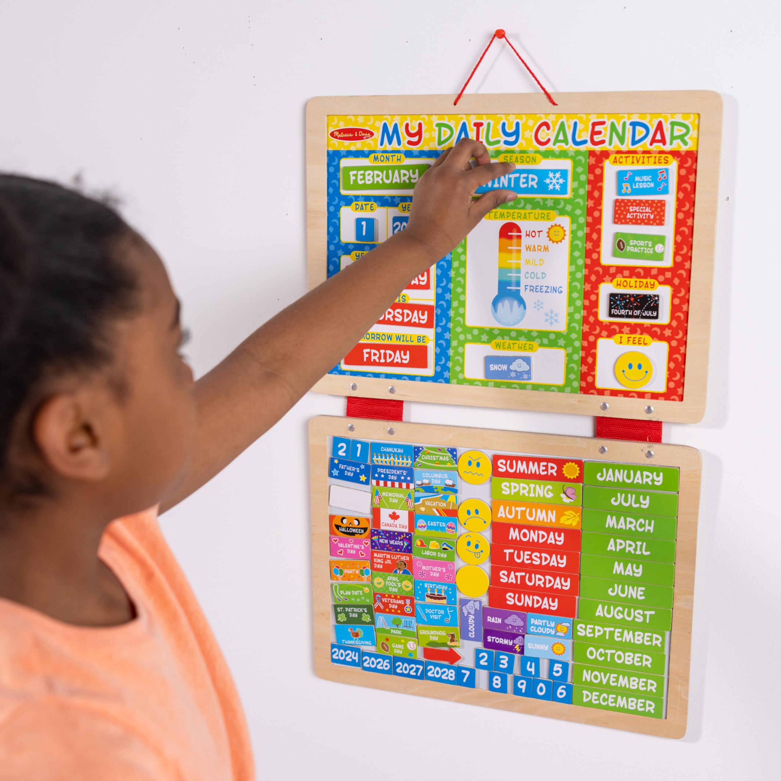 Melissa & Doug My First Daily Magnetic Calendar - Activities Calendar for Kids, Weather and Seasons Calendar for Preschoolers and Kids Ages 3+