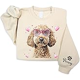 NAZENTI Valentine Goldendoodle Sweatshirt, Personalized Golden Doodle Coquette Sweater for Women, Doodle Mom Girlfriend Gifts