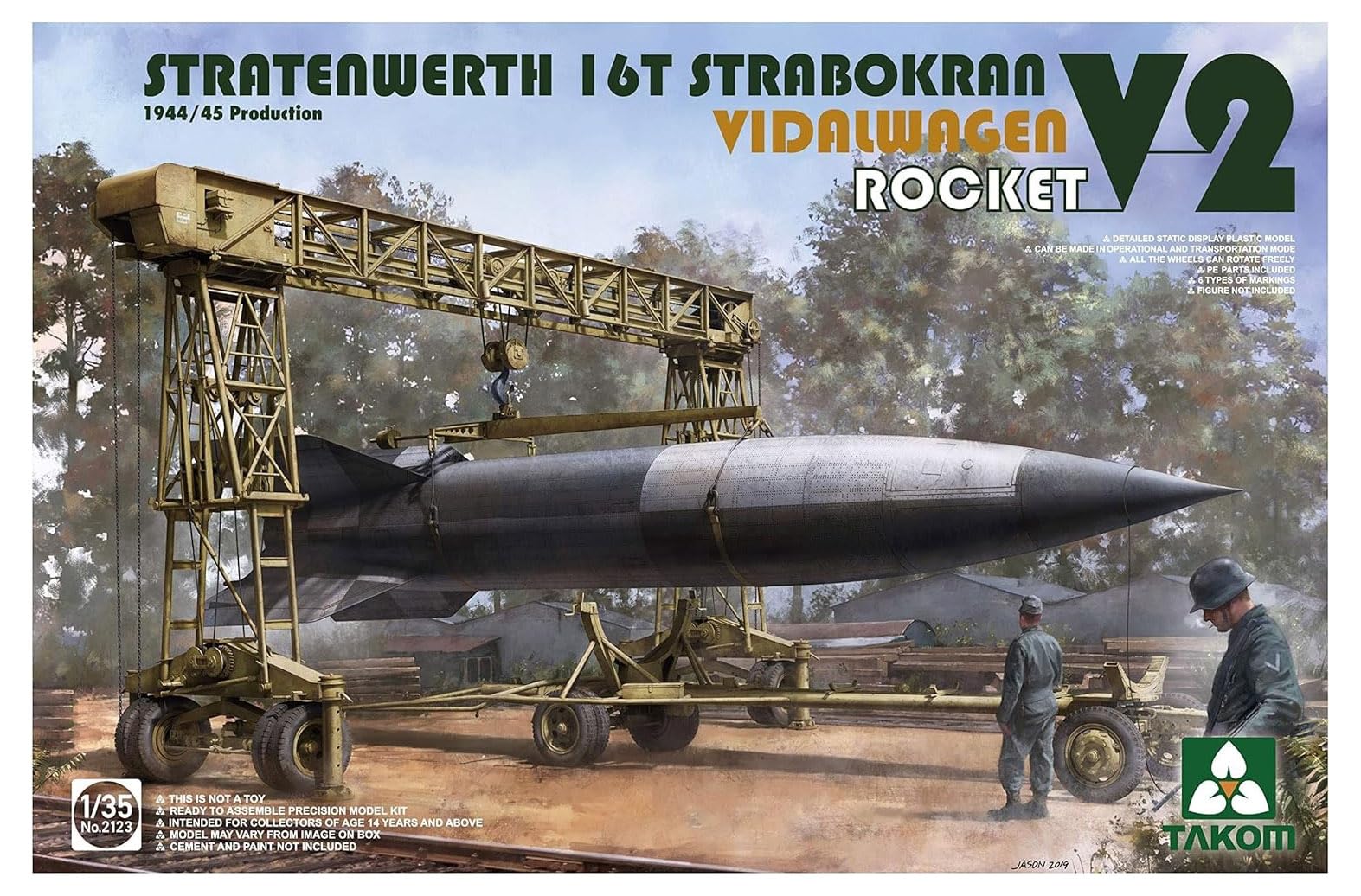 TAKOM TAK2123 1/35 STRATENWERTH 16T STRABOKRAN, VIDAL CAR ROCKET V2, Multicoloured