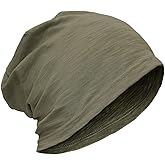 ROYBENS Lightweight 100% Cotton Slouchy Summer Beanie Men Women, Chemo Cap | 0.9 oz Ultra Lightweight T-Shirt Slub Cotton Breathable Thin Skull Cap, Sweat Wicking Soft Relaxed Slouch Baggy Hat